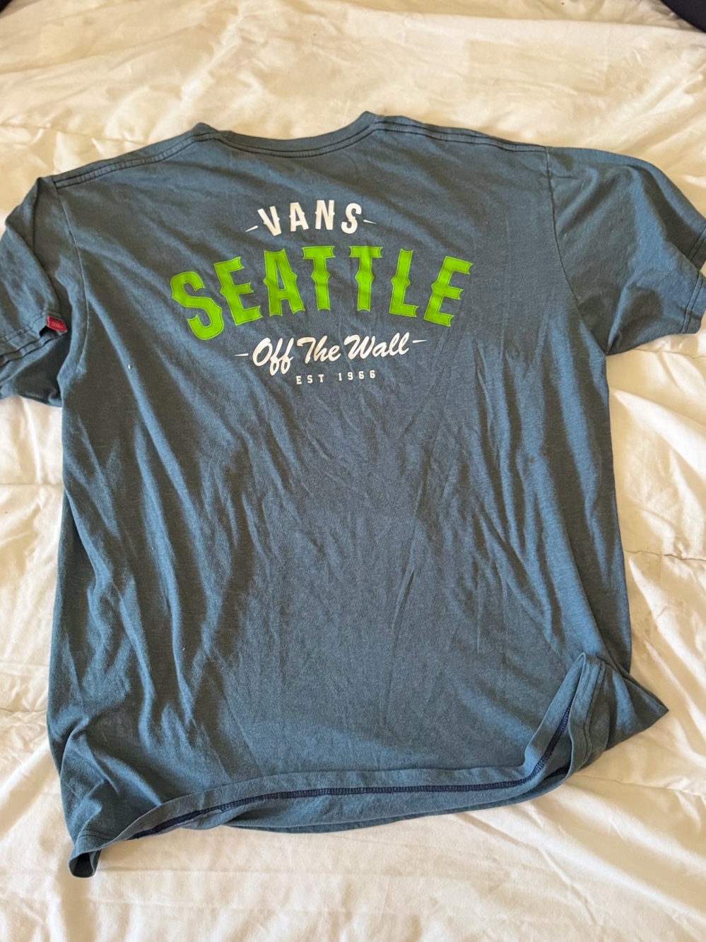 Vans Seattle Graphic Tee - Slate Blue with Green Print